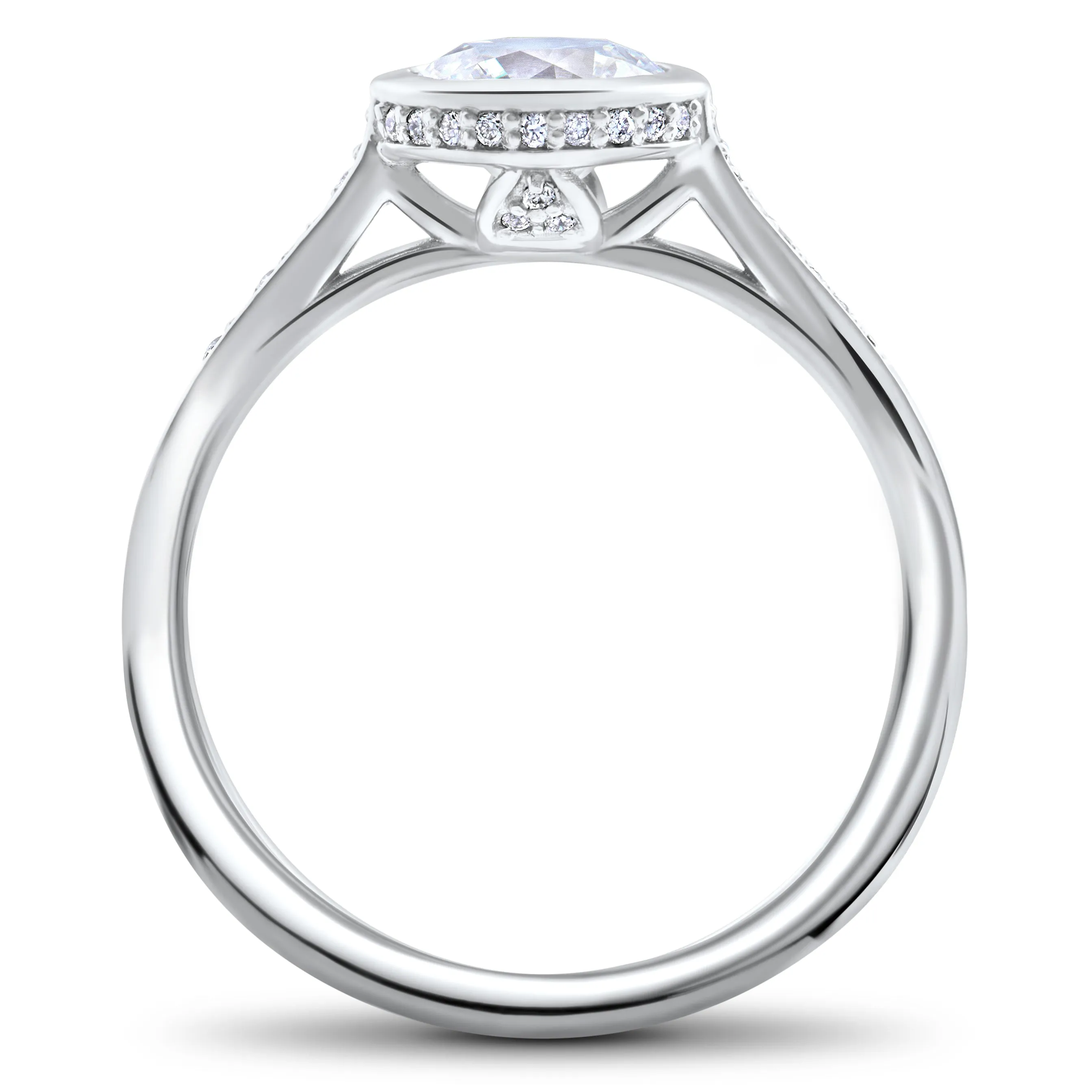 1 1/10 ct Lab Grown Diamond Aria Engagement Ring 14k White Gold