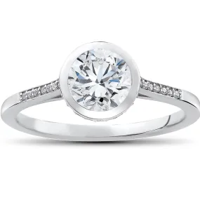 1 1/10 ct Lab Grown Diamond Aria Engagement Ring 14k White Gold