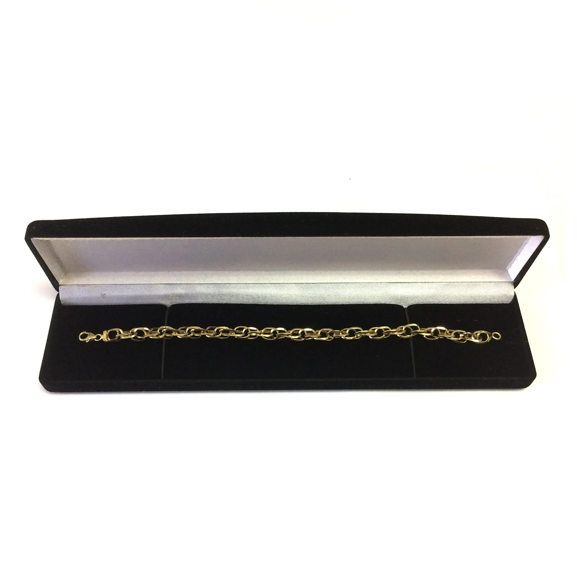 14k Yellow Gold Euro Link Womens Bracelet, 7.5