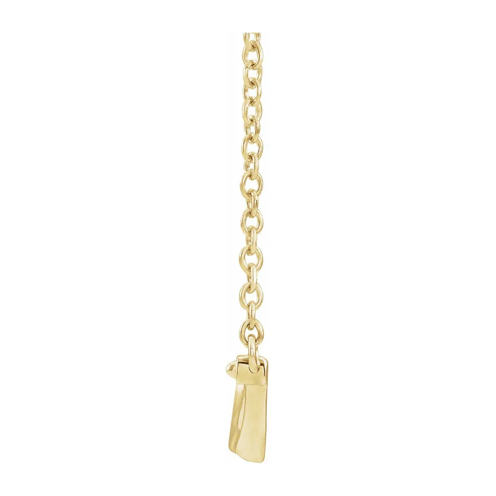 14K Yellow Gold Vintage Inspired Bar Necklace, 18 Inch