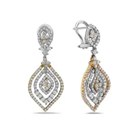 18K White Gold Ladies Earrings With 2.59 CT Diamonds