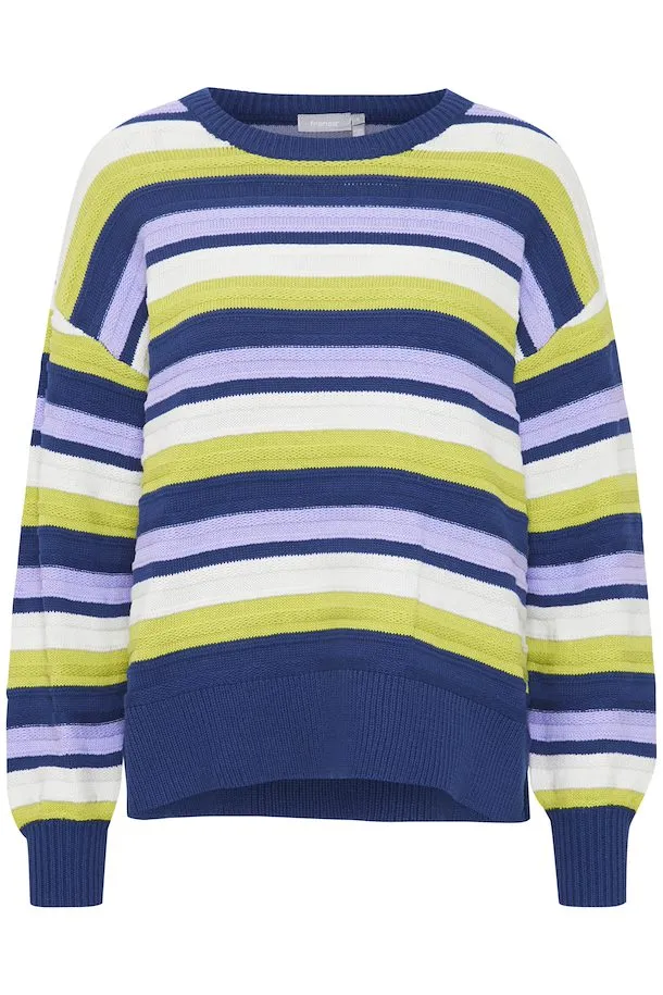 2463- Lavender Mix Stripe Jumper - Fransa