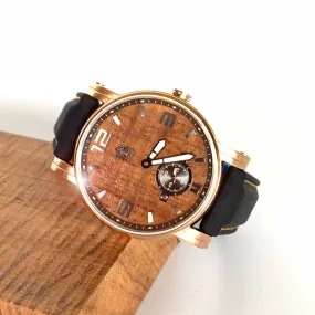 36mm Waterman Rose Gold with Silicone Navy or Black Band