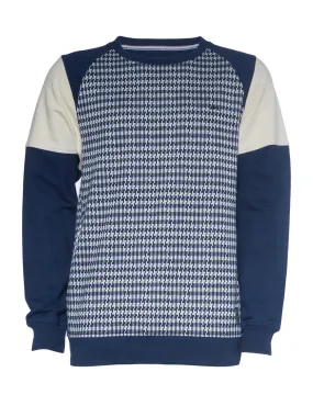 A TIZIANO MEYER| LS JACQ KNIT COLOR BLOCK CREW (DK NAVY)