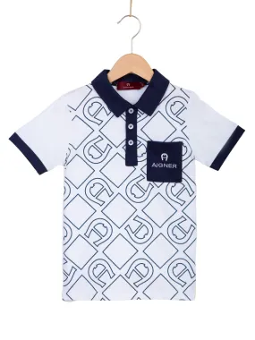 Aigner Polo Jacquard White