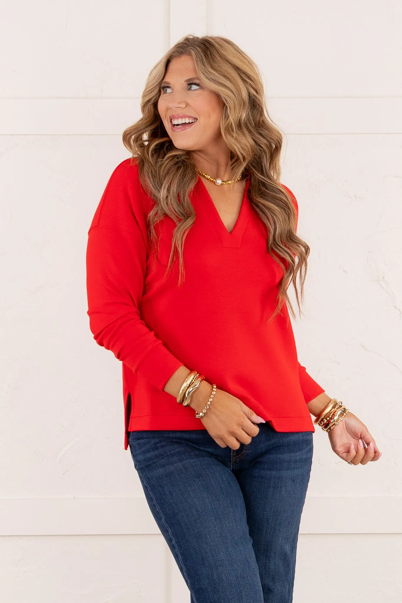 Airessentials Polo Top - Spanx Red | SPANX