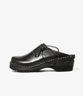 Alps Side Lace Clog –Black Leather