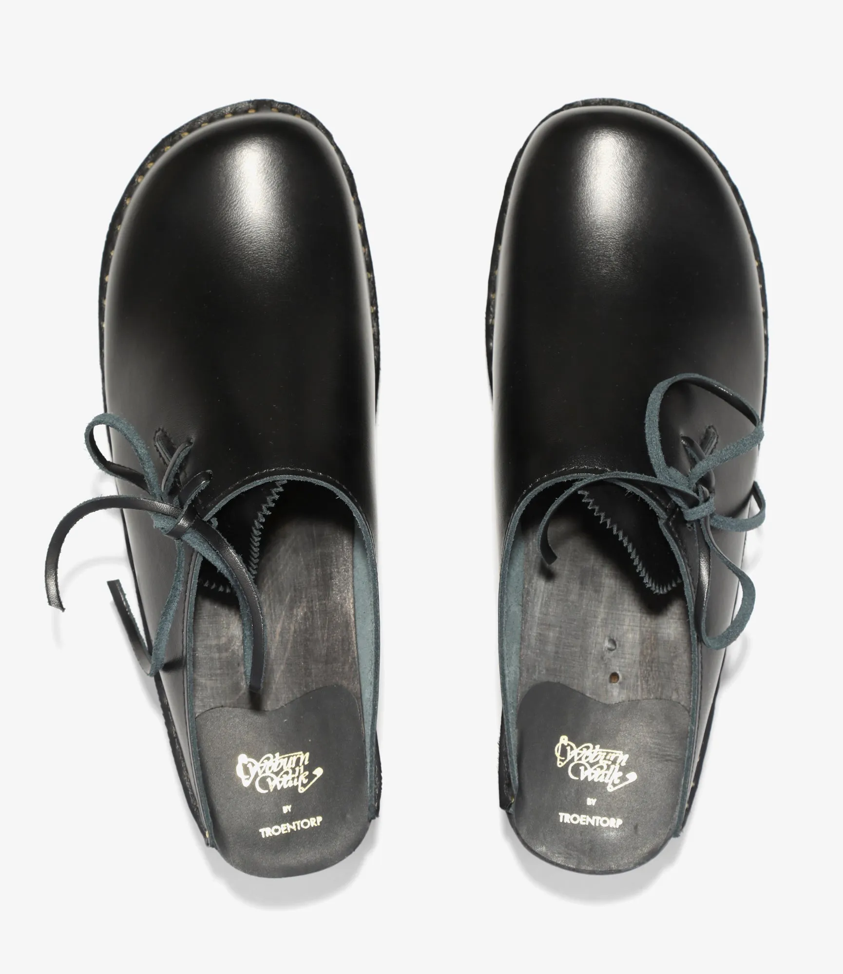 Alps Side Lace Clog –Black Leather