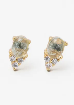 Aquamarine & Crystal Stud Earrings