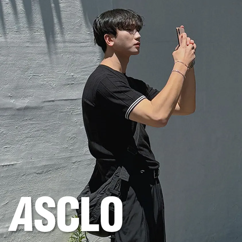 ASCLO  |Crew Neck Stripes Casual Style Unisex Street Style Plain