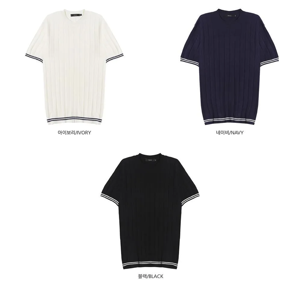 ASCLO  |Crew Neck Stripes Casual Style Unisex Street Style Plain