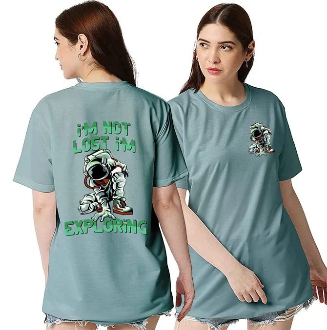 Astronaut Exploring Women Oversized T-Shirt