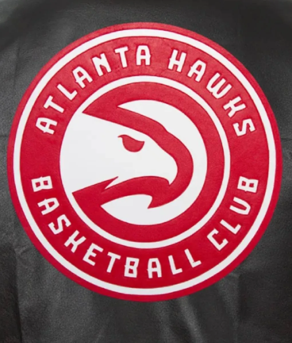 Atlanta Black Leather Bomber Jacket | Atlanta Hawks Jacket