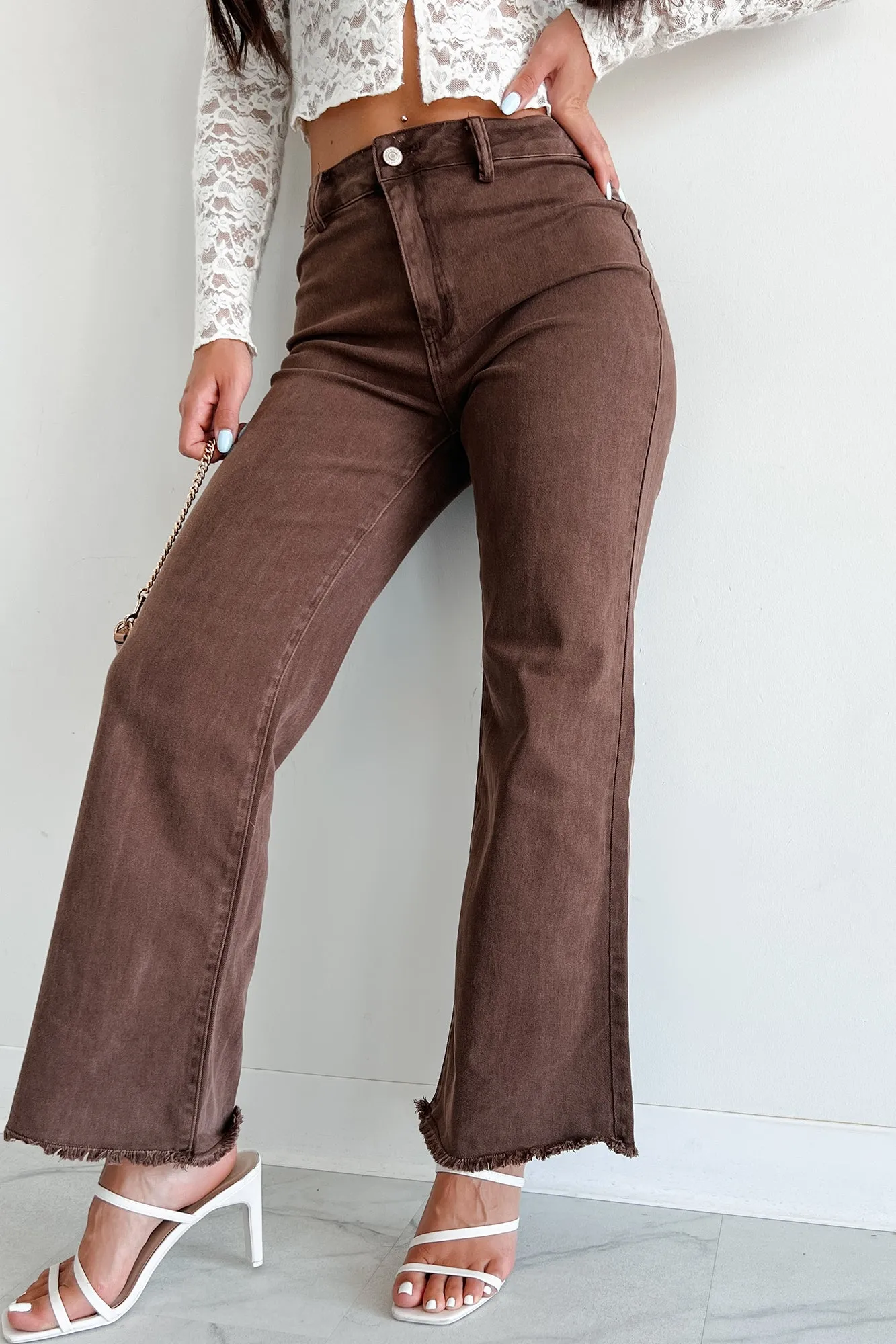 Azriel High Rise Straight Leg Zenana Jeans (Mahogany)