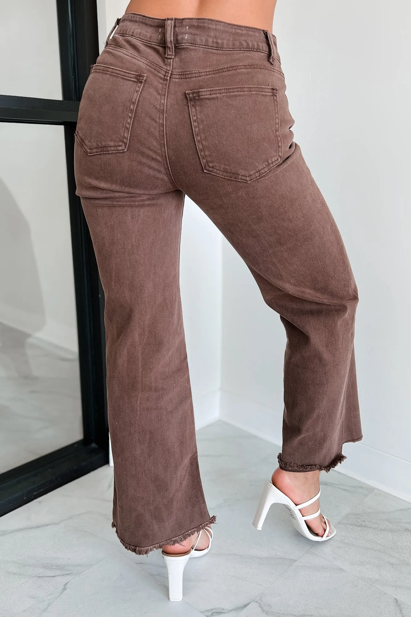 Azriel High Rise Straight Leg Zenana Jeans (Mahogany)