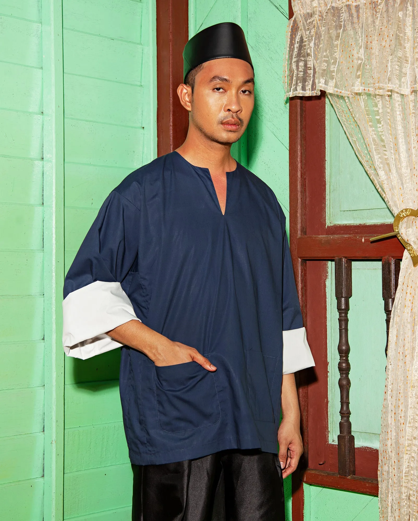 Baju Melayu Li Bai (Navy)