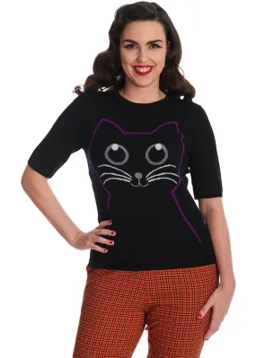 Banned Kitty Cat 40's Jumper Black