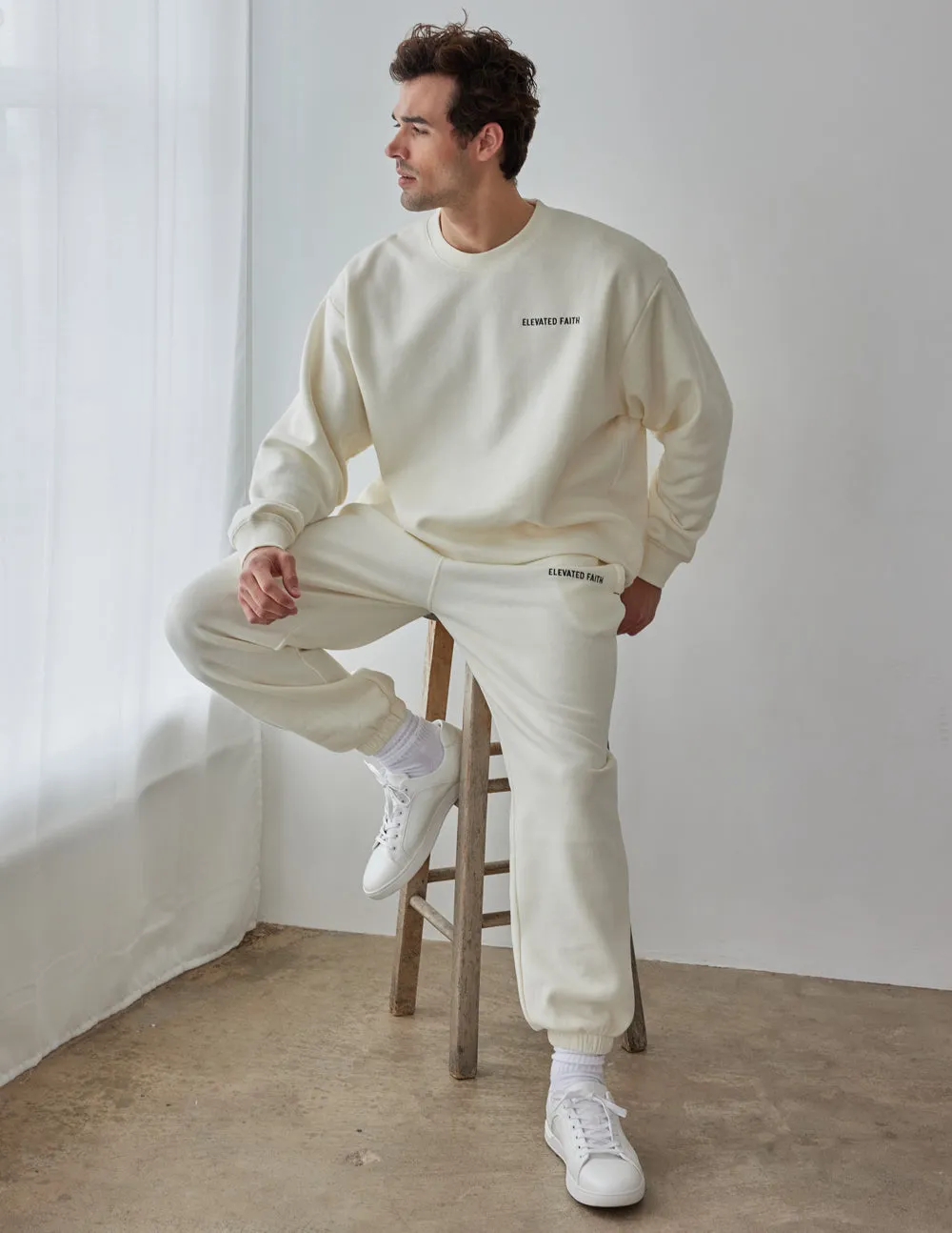 Basics White Sand Unisex Crewneck