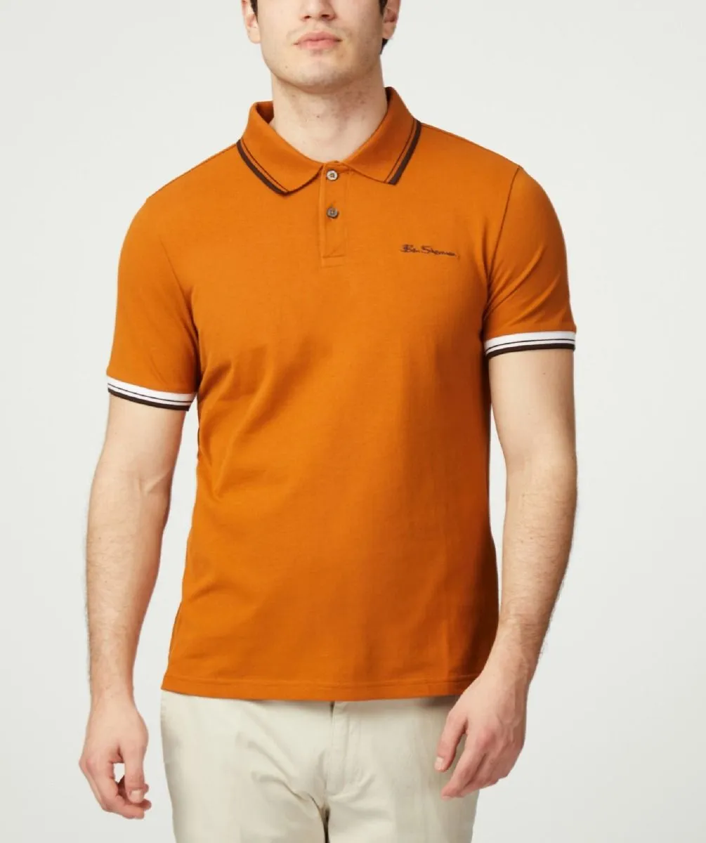 Ben Sherman Signature Pique Polo Shirt Orange