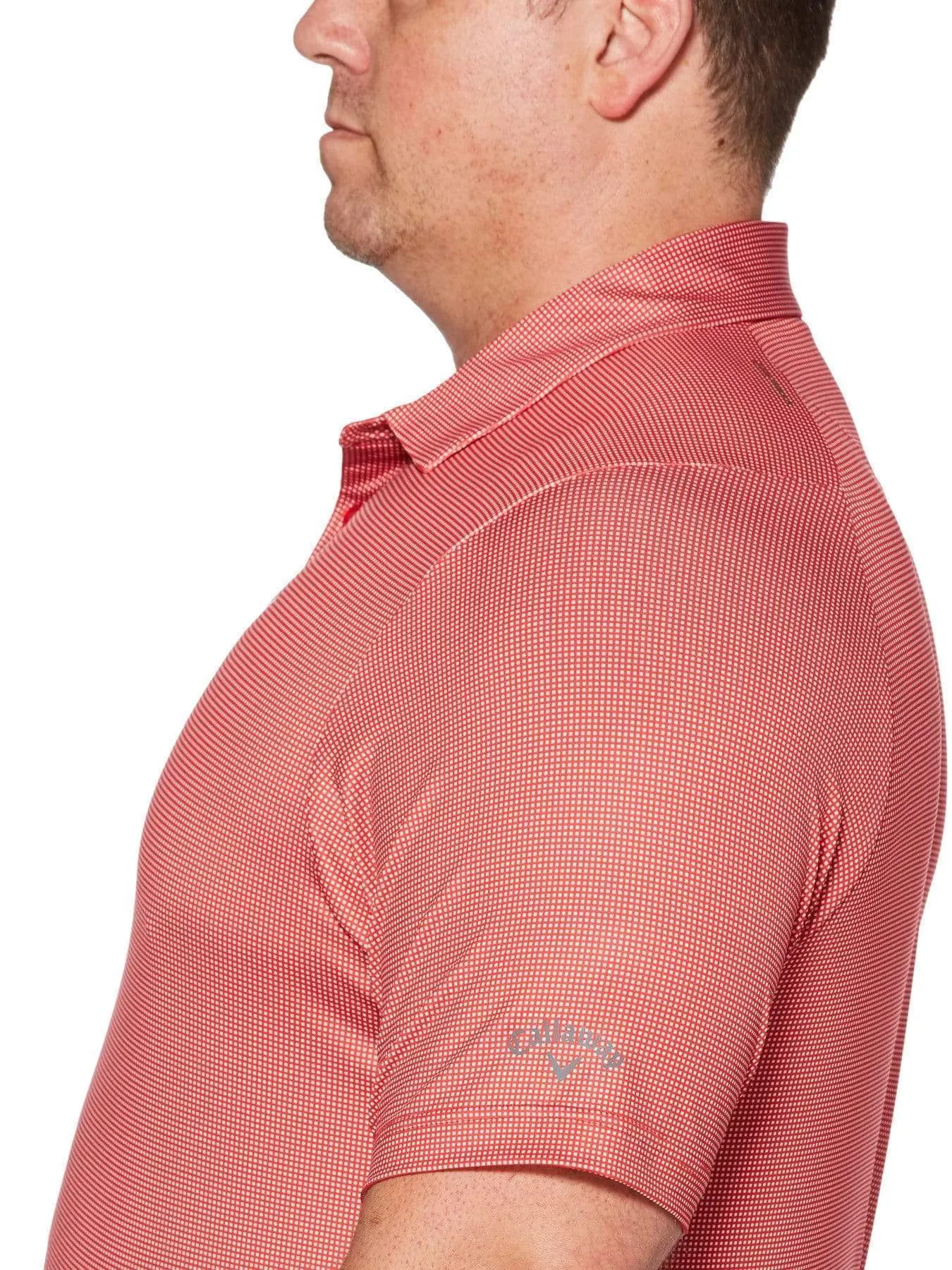 Big & Tall Printed Gingham Swing Tech Polo