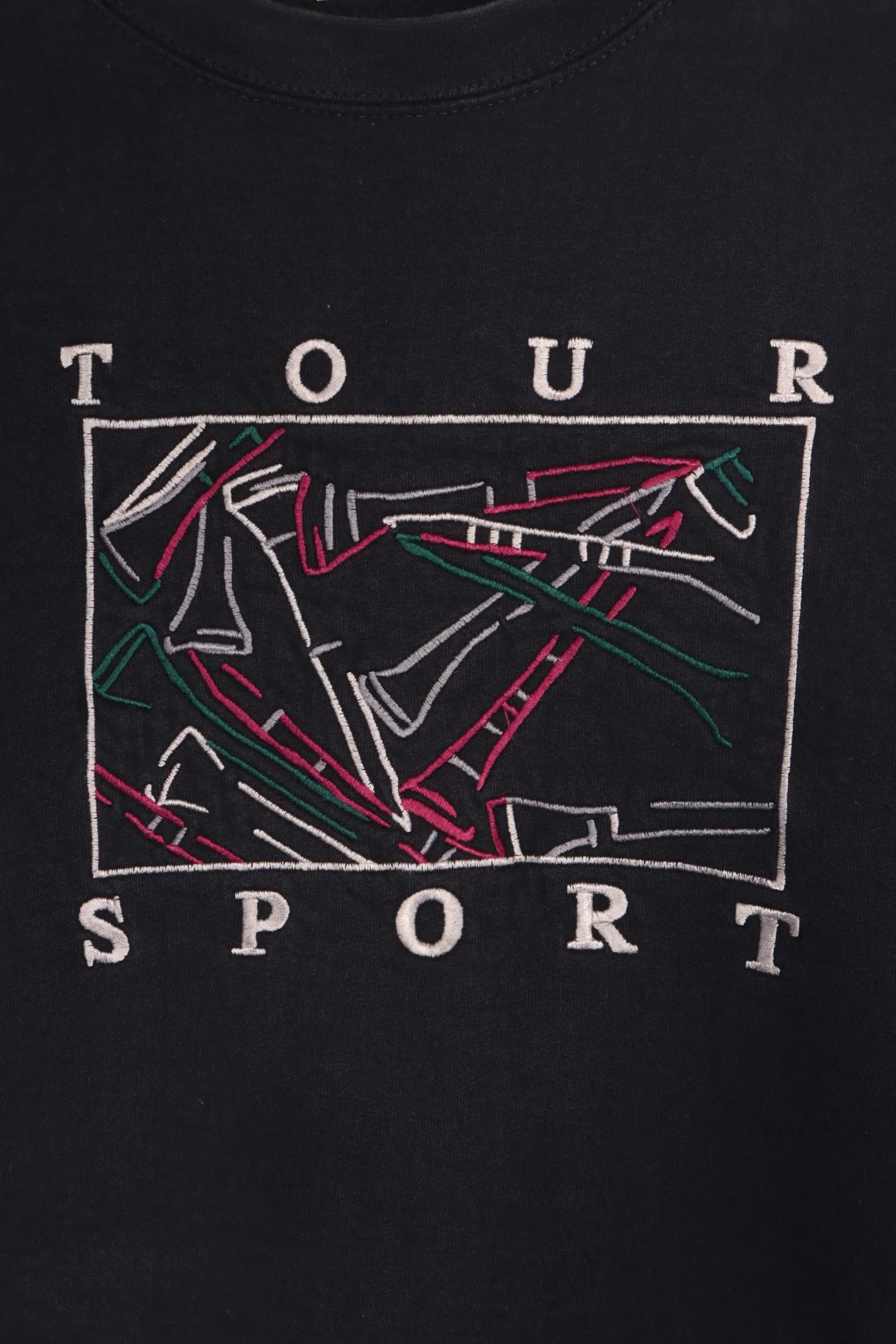 Black Embroidered Tour Sport LEE SPORT Sweatshirt USA Made (L)