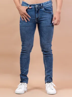 Blue Denim Ankle Length Stretchable Men's Jeans