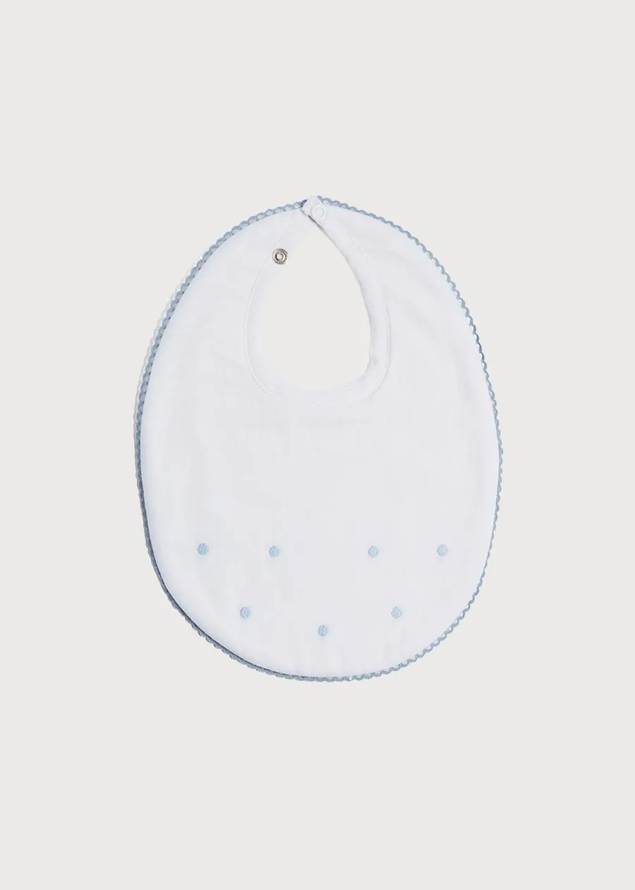 Blue Dotted Cotton Bib