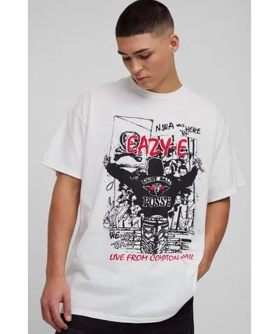 boohoo Mens Oversized Easy E License Print T-Shirt