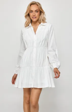 Buttoned Shirt Dress with Tiered Gathering Details (SDR1207B)