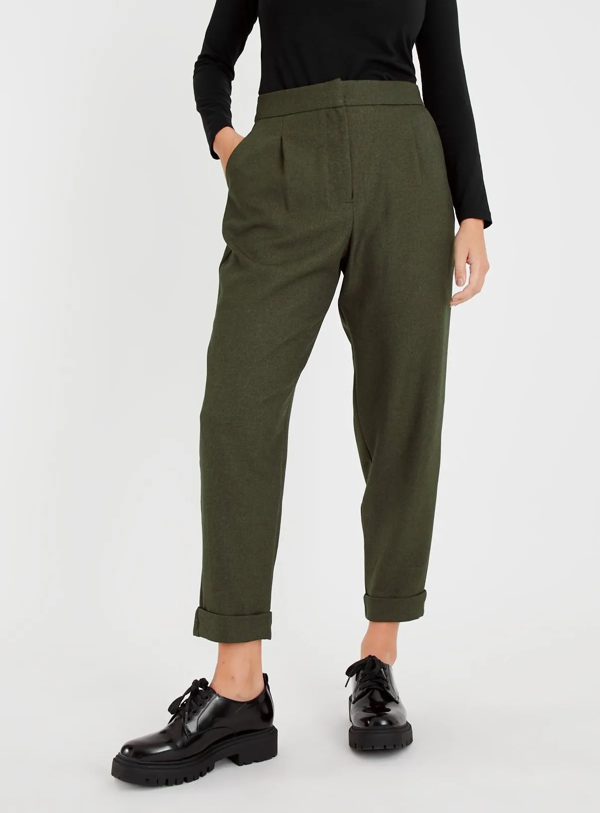 Buy Khaki Tapered Trousers 10S | Trousers | Tu