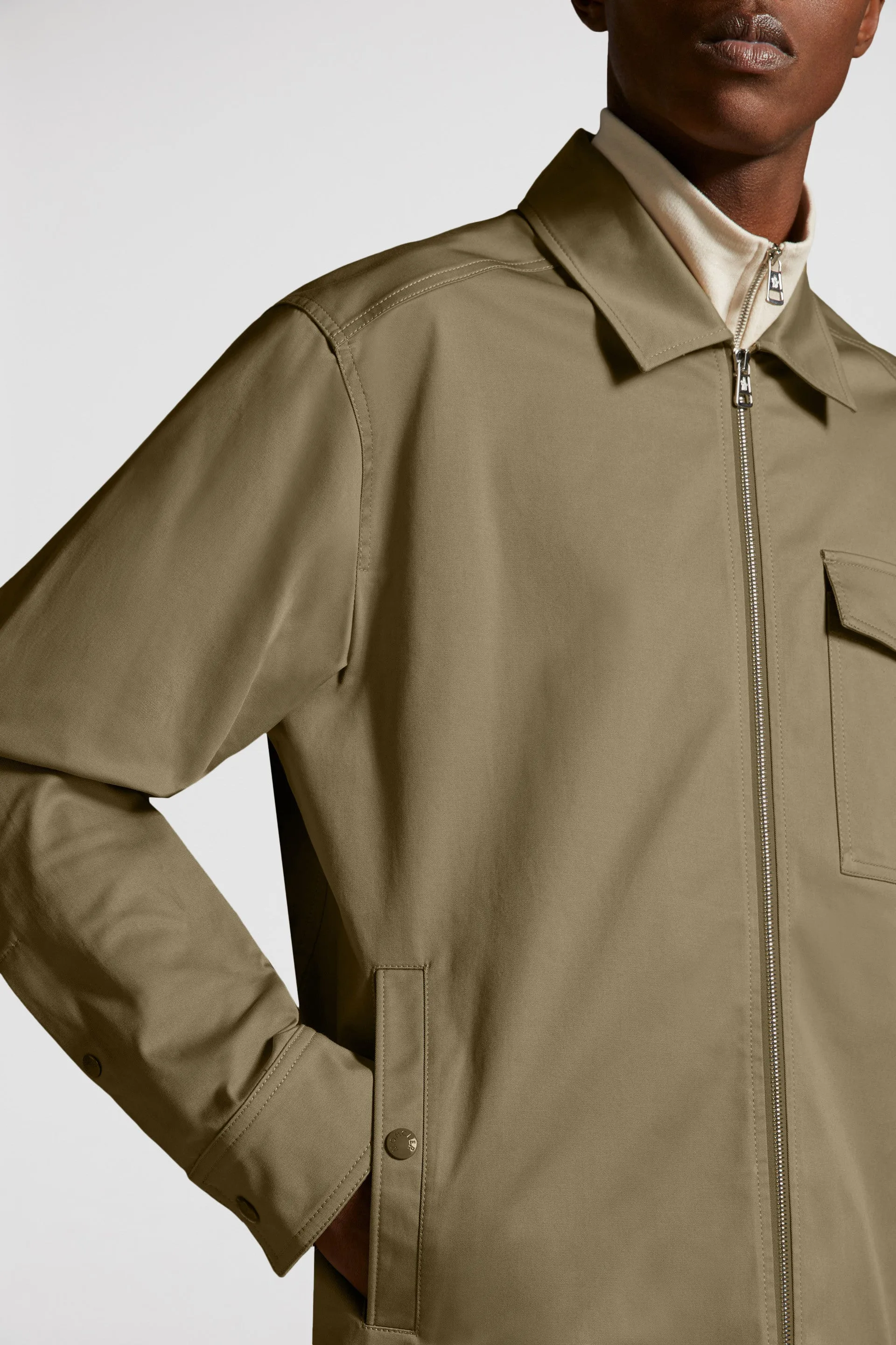 Camel Zip-Up Shirt Jacket