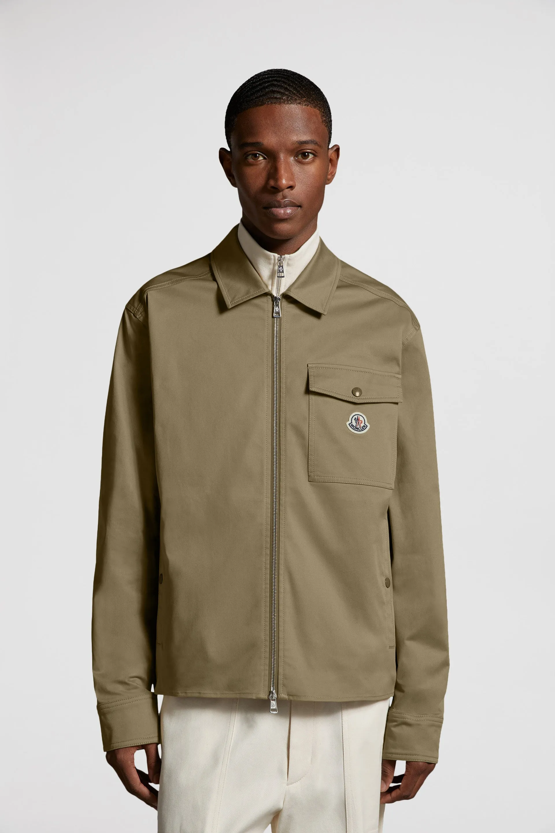 Camel Zip-Up Shirt Jacket