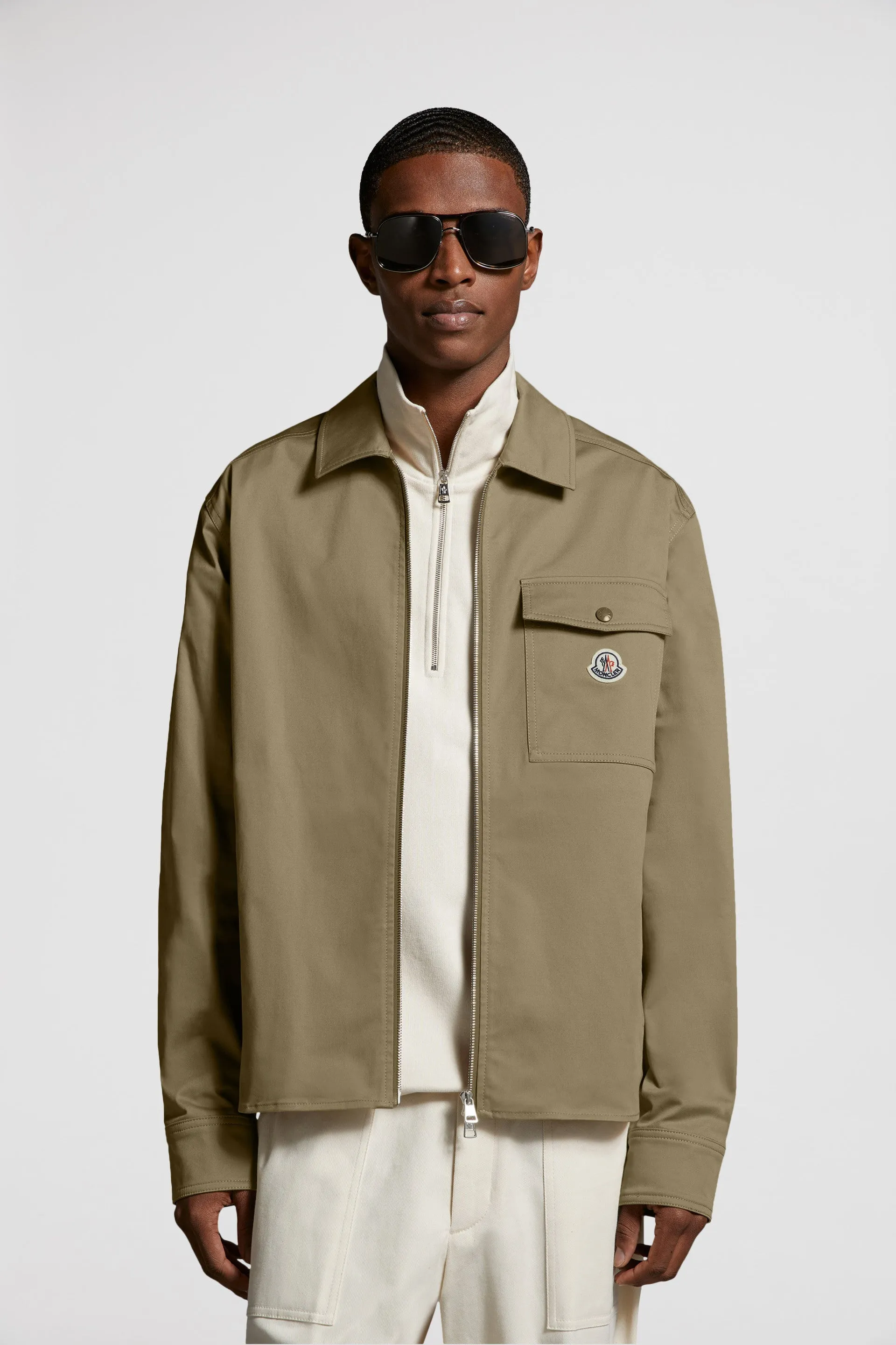 Camel Zip-Up Shirt Jacket