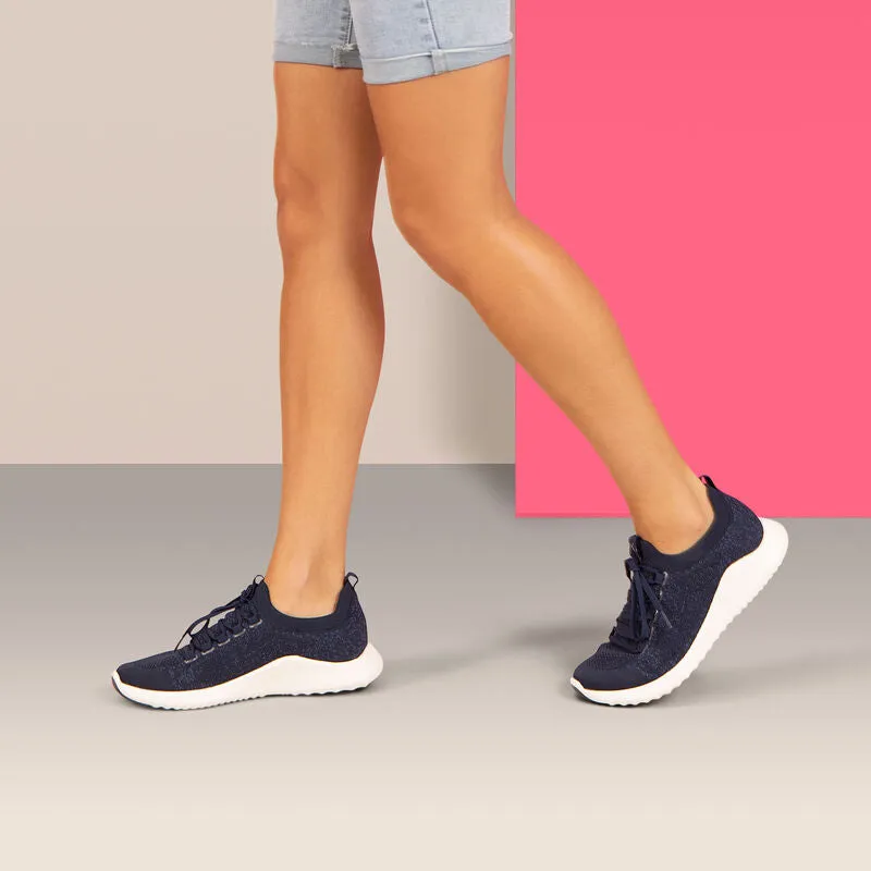  Carly Lace Up Sneaker in Navy  