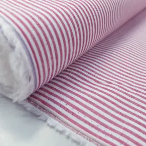 Chambray Cotton - Raspberry - Stripe