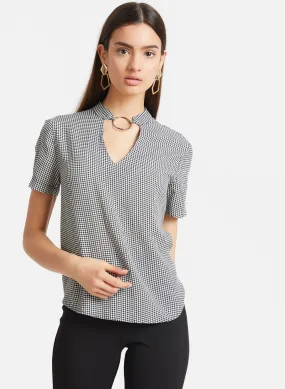 Check Print Top With Metal Ring