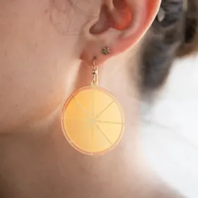 Citrus Slice Hoop Earrings - Grapefruit