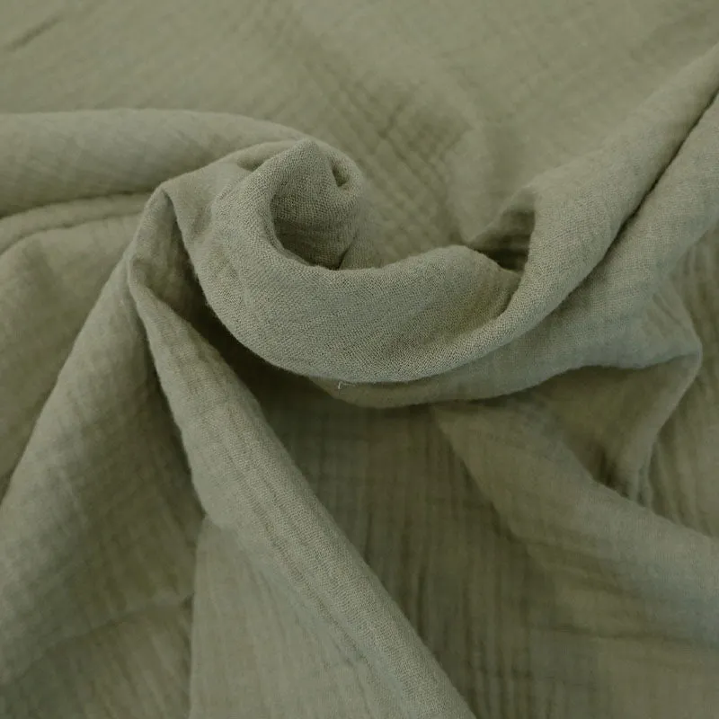 Cotton Double Gauze - Khaki Green