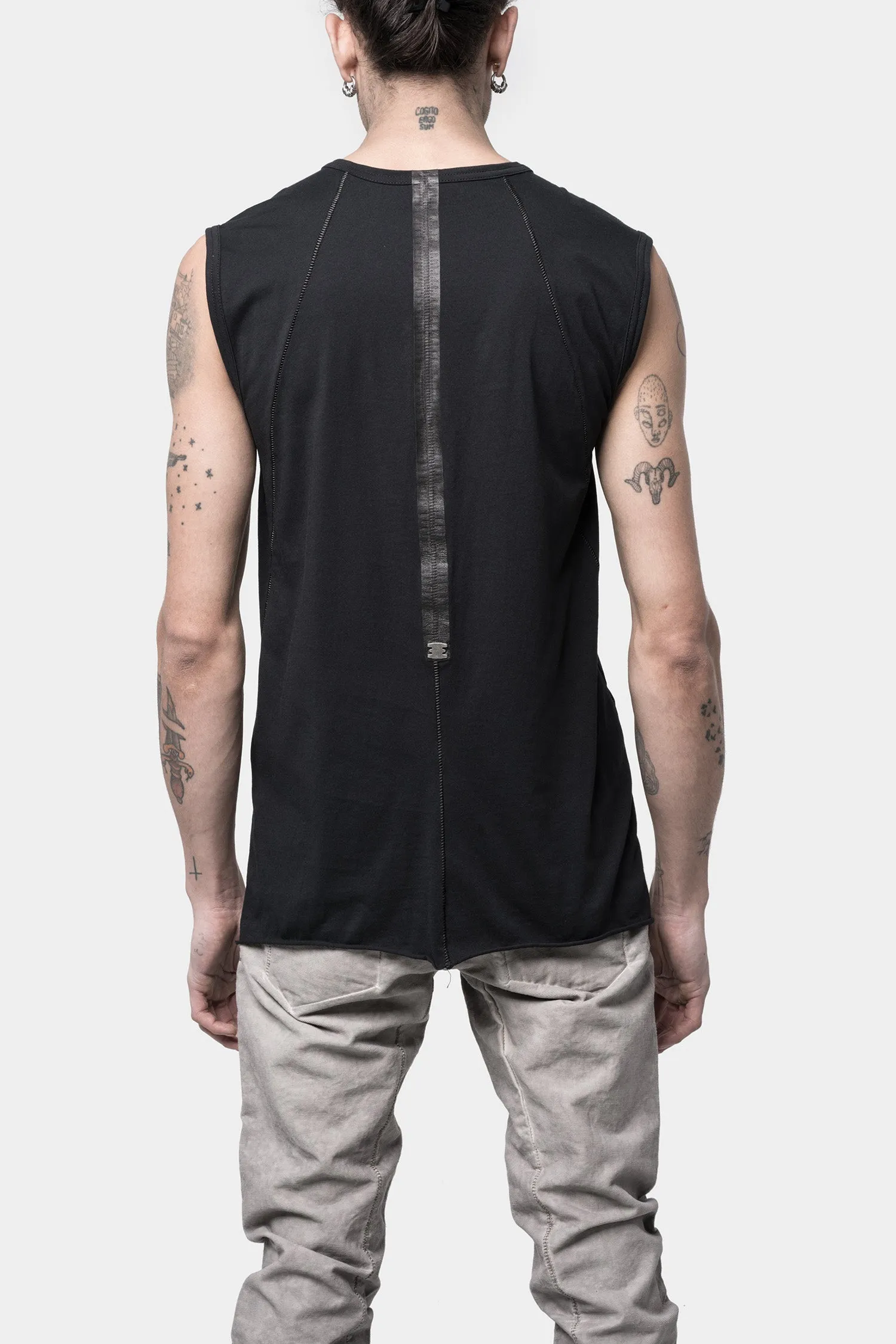 Cotton tank top, Noir