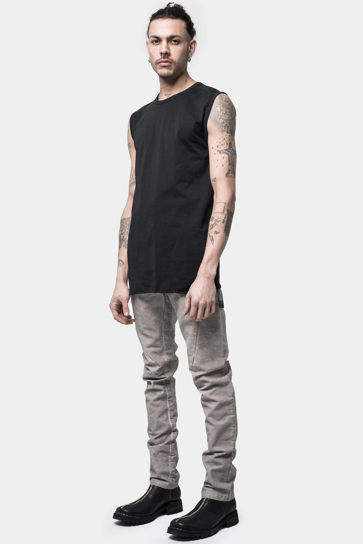 Cotton tank top, Noir