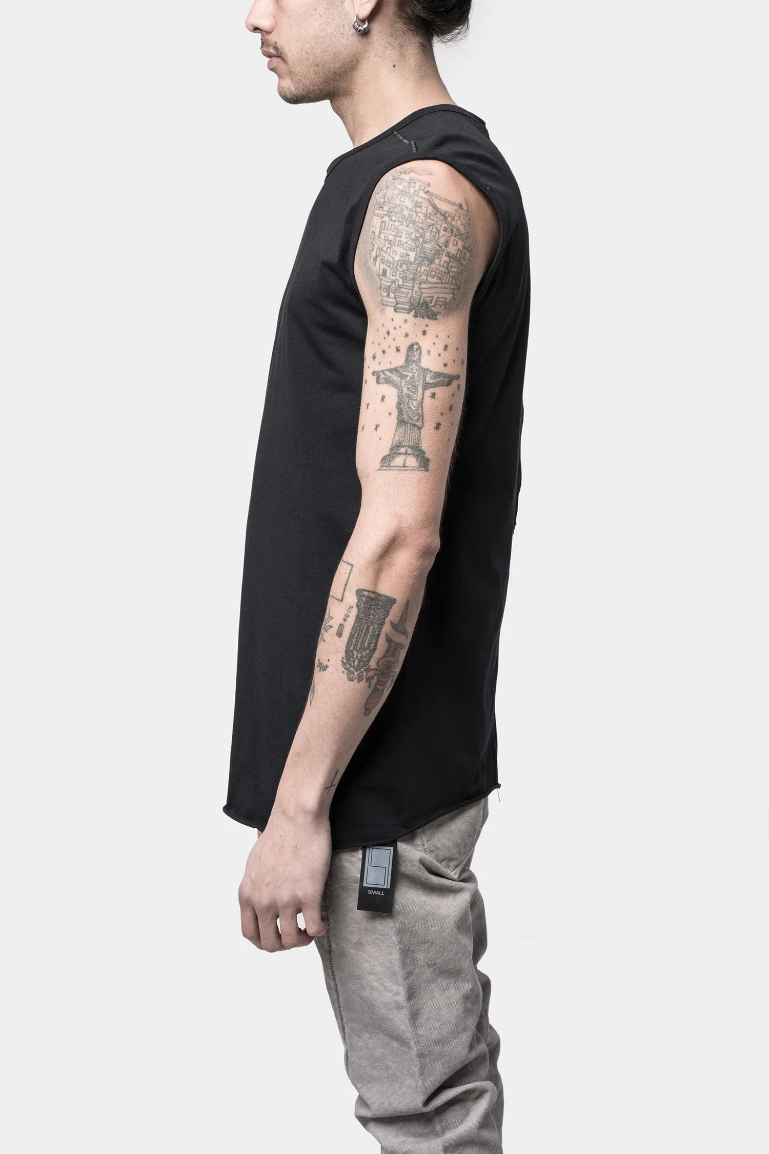 Cotton tank top, Noir