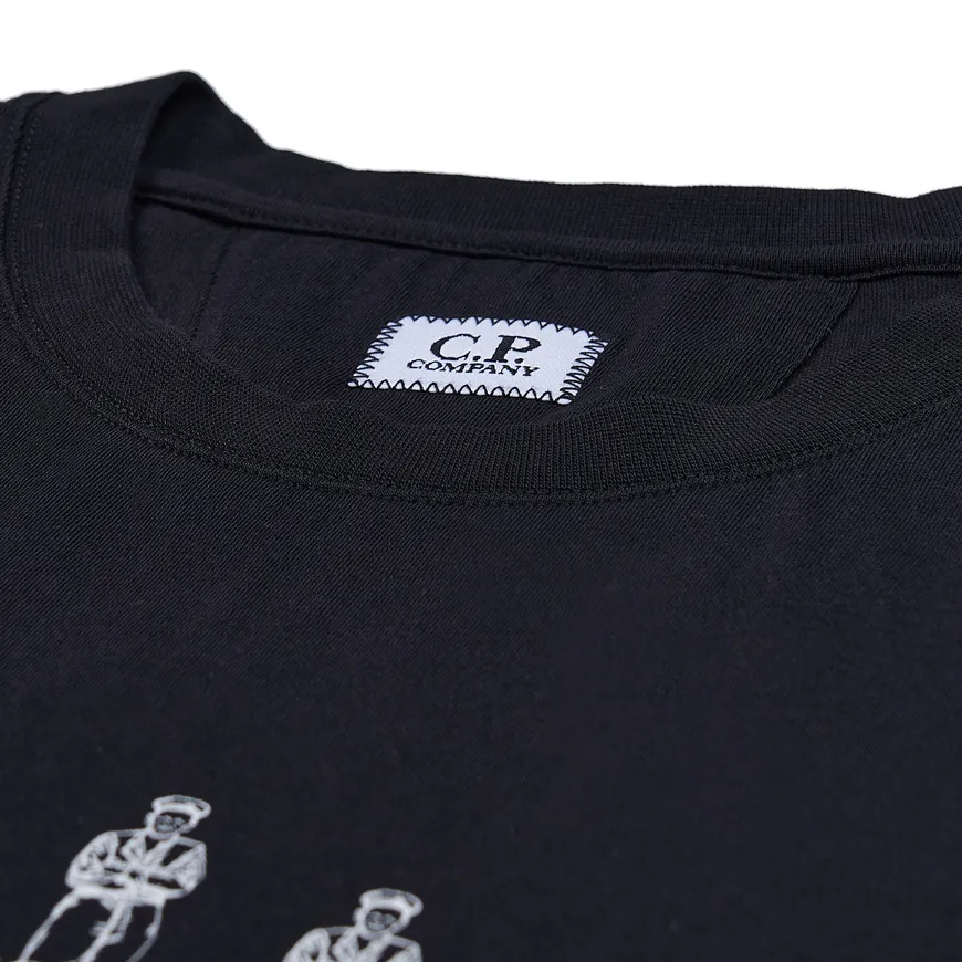 C.P. Company  |Crew Neck Street Style Plain Cotton Short Sleeves Logo