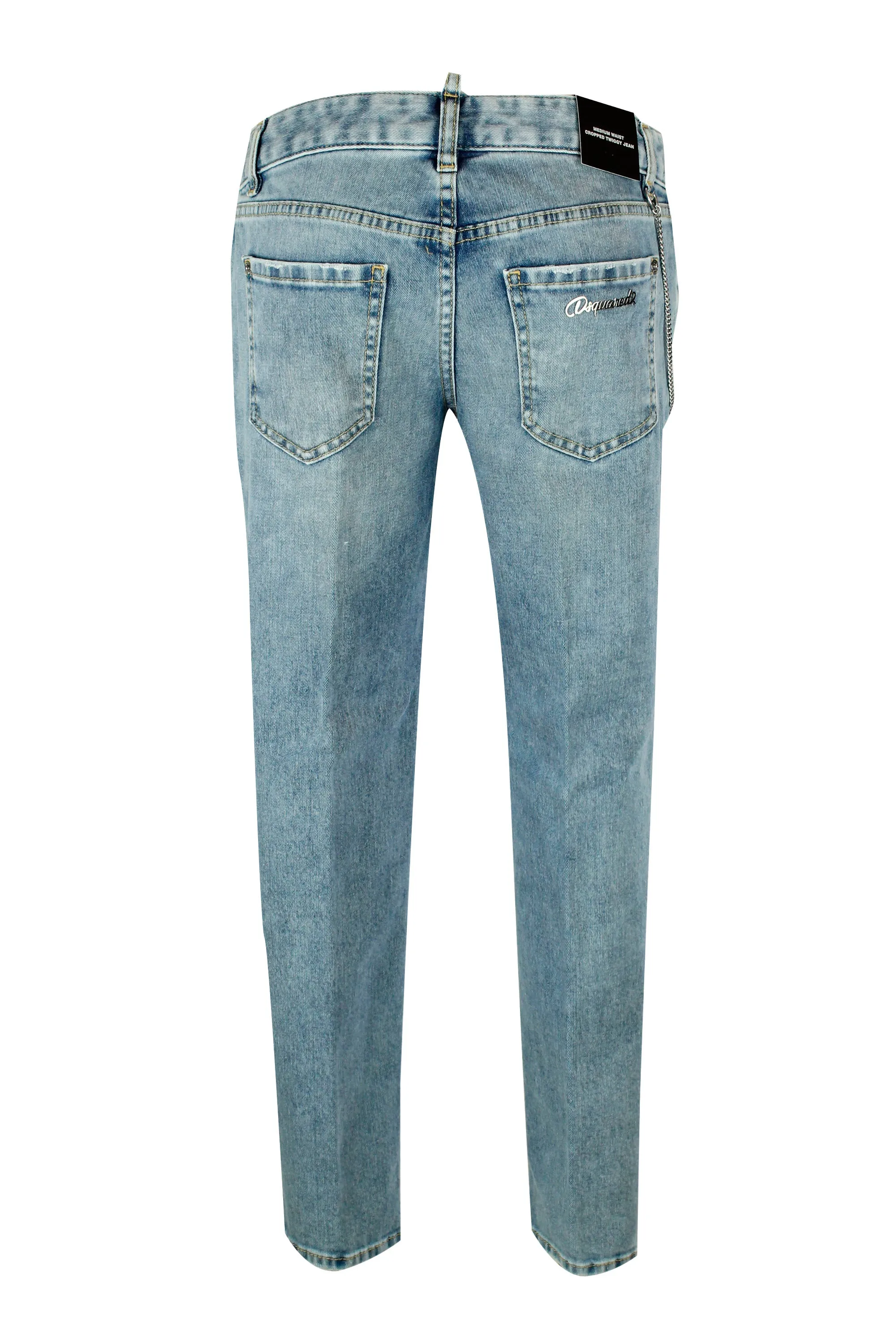 Dsquared2 Chain Logo Mid-Rise Jeans