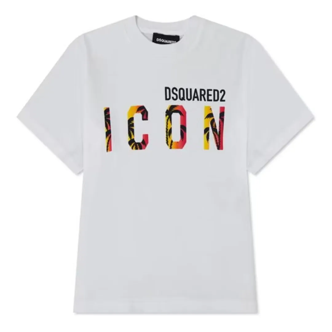 Dsquared2 T-Shirt Icon Tropical Logo White