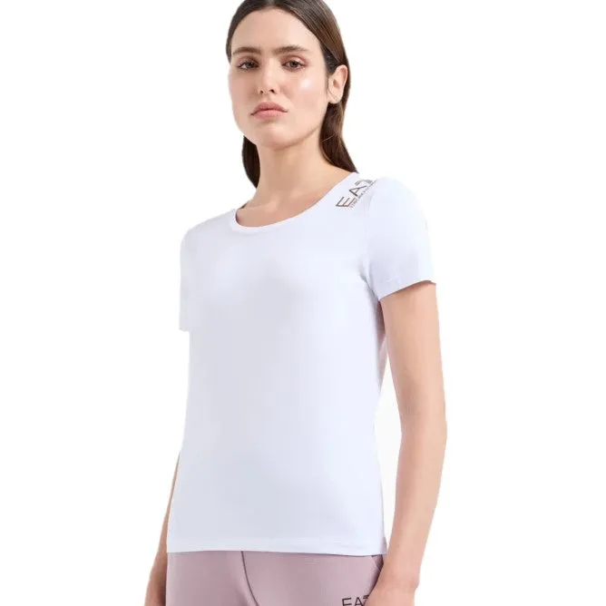 EA7 Womens Core Stretch-Cotton T-shirt