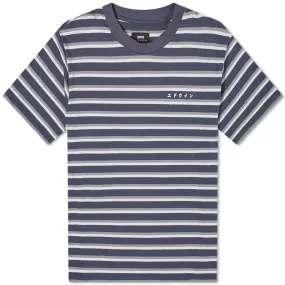 Edwin Quarter Stripe T-ShirtFrench Navy & Frost Grey