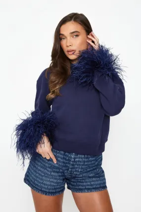 Feather Cuff Sweatshirt