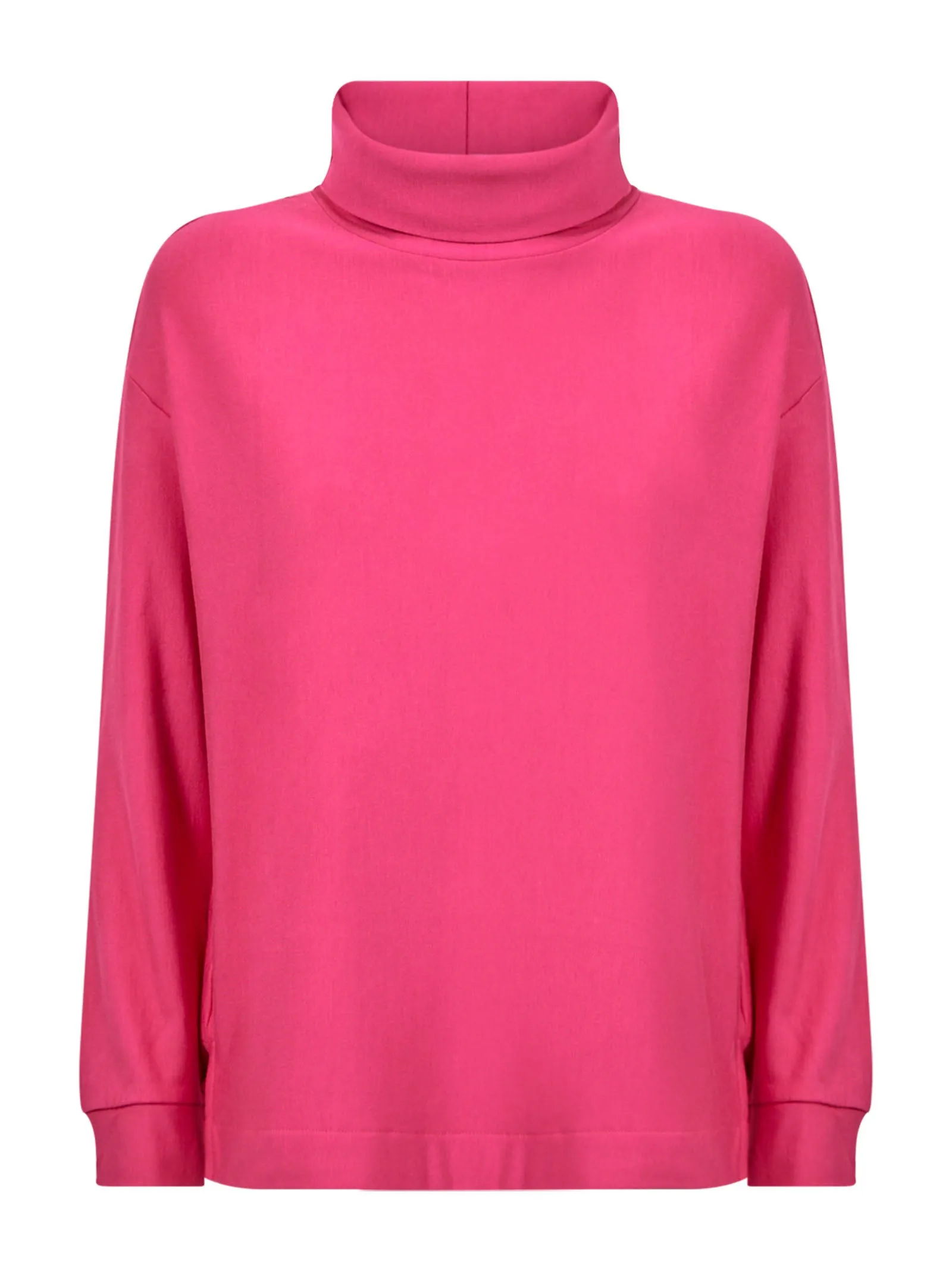 Felpa con collo a ciambella in Eco Techno Fleece - Fuchsia Purple