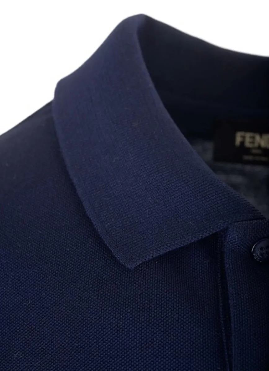 FENDI  |Plain Cotton Short Sleeves Logo Luxury Polos