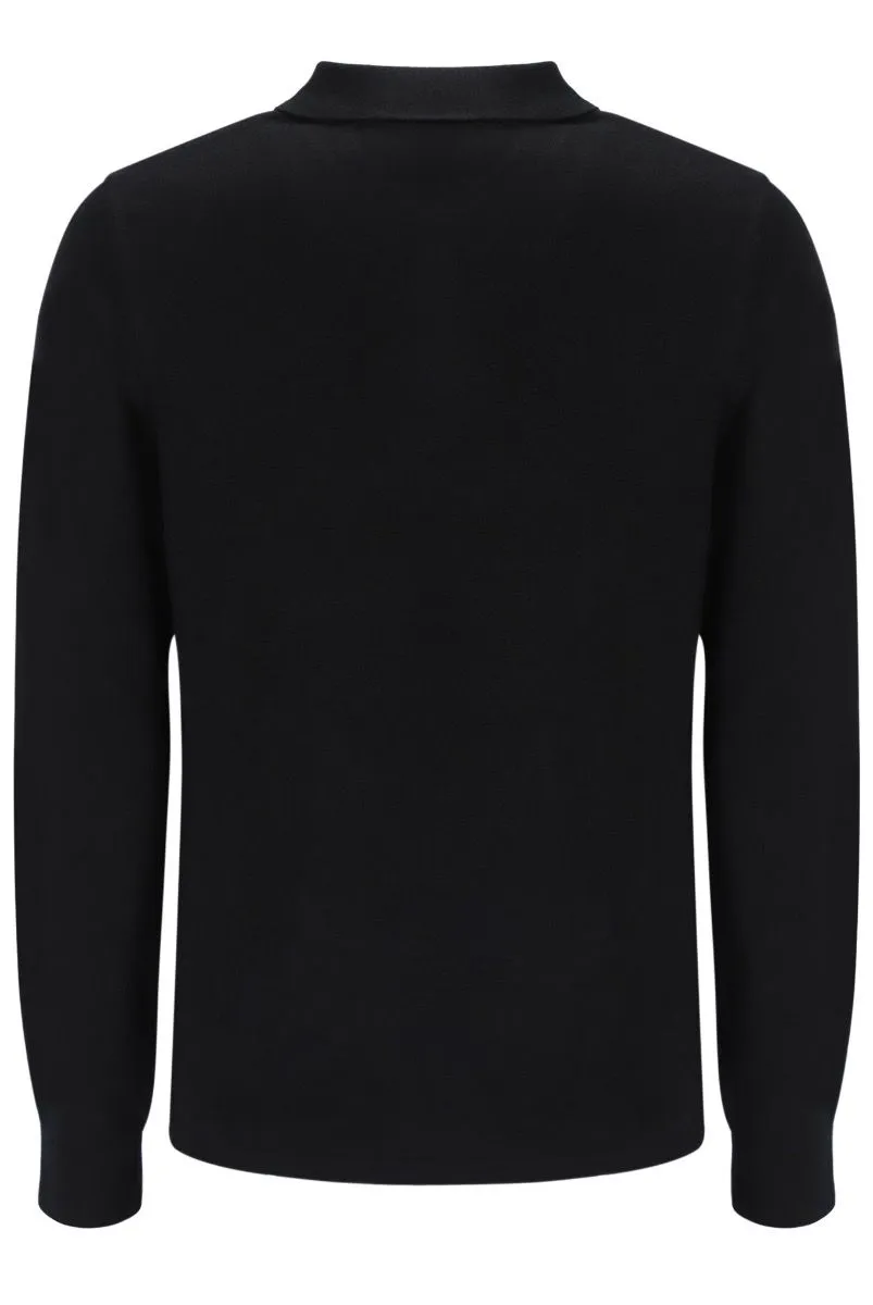 Fila Frank Knit Long Sleeve Polo Shirt Jumper Black